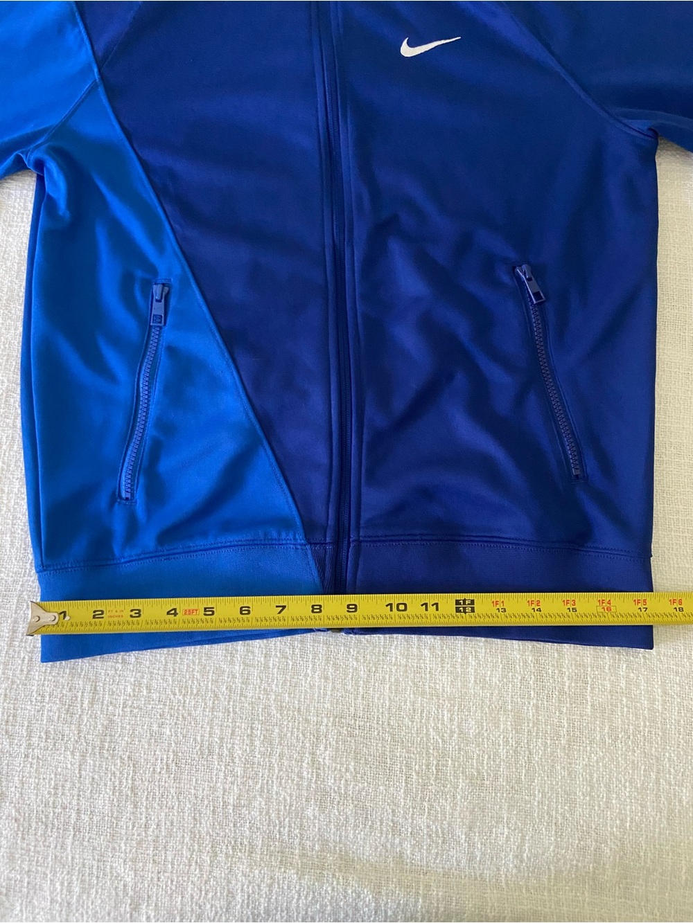 Nike Blue Full-Zip Athletic Jacket with Swoosh Mid Layer Men’s Small - Picture 8 of 13